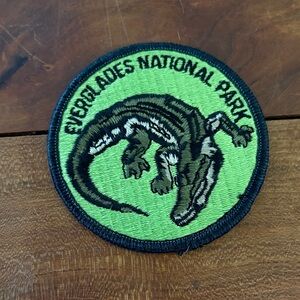 Vintage Everglades National Park Reptile Patch - Green and Black